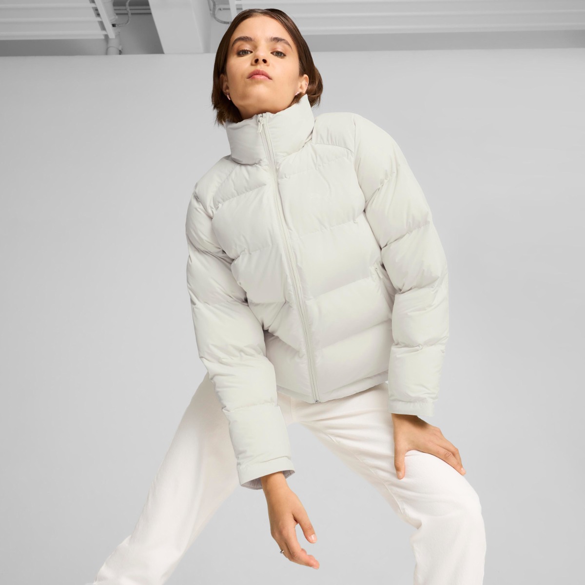 Puma Mono Kadın Beyaz Dik Yaka Mont 62648187 - Sporthink