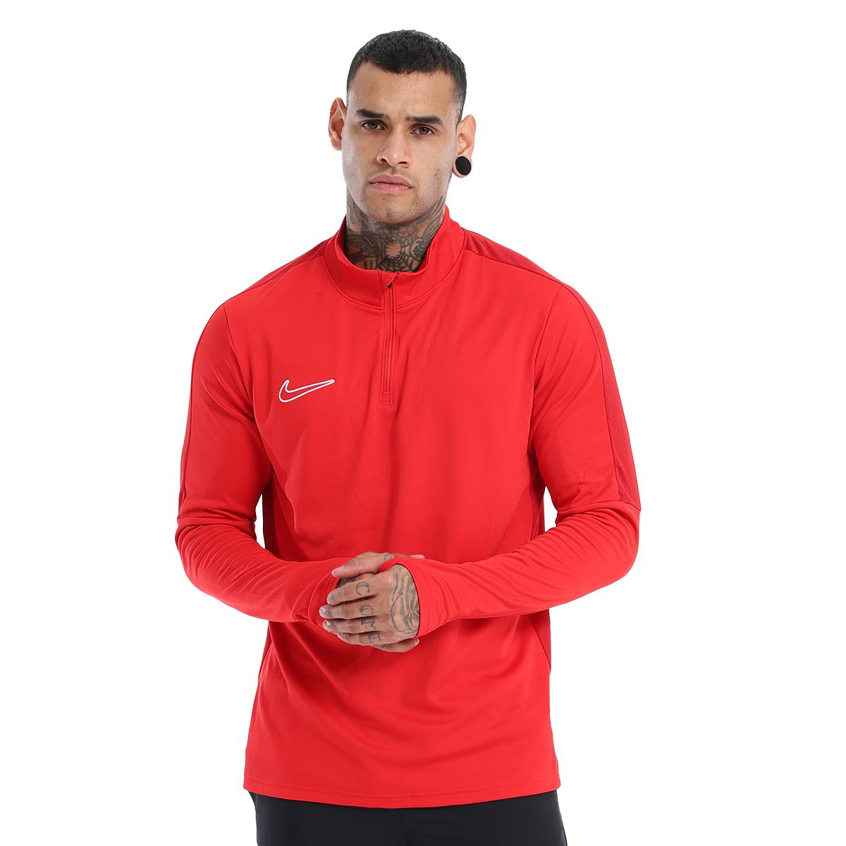 Nike Dri Fit Academy Erkek Bordo Dik Yaka Uzun Kol Tişört DR1352