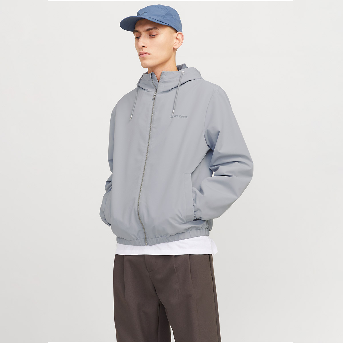 Jack&Jones Legacy Light Hood Erkek Gri Kapüşonlu Ceket 12268598