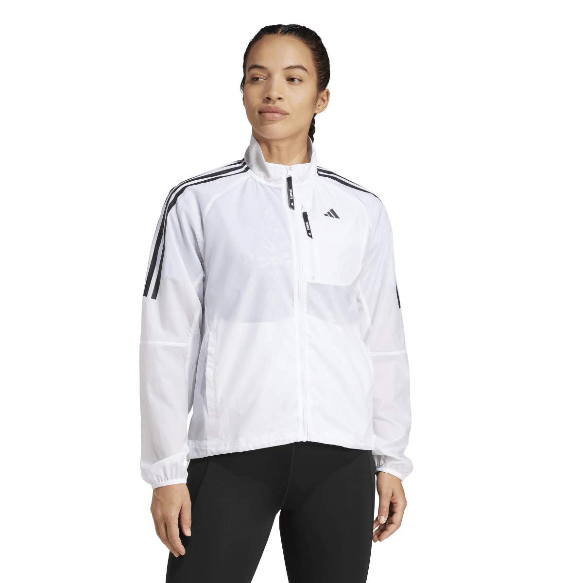 adidas Own The Run Kadın Beyaz Dik Yaka Ceket JD7755 - Sporthink