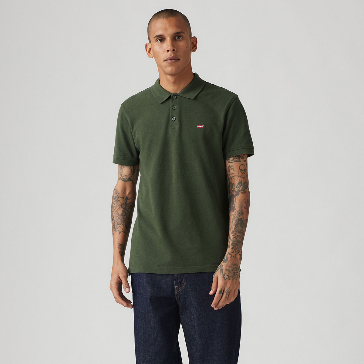 Levi's Housemark Erkek Yeşil Polo Yaka Polo Tişört 35883-0232