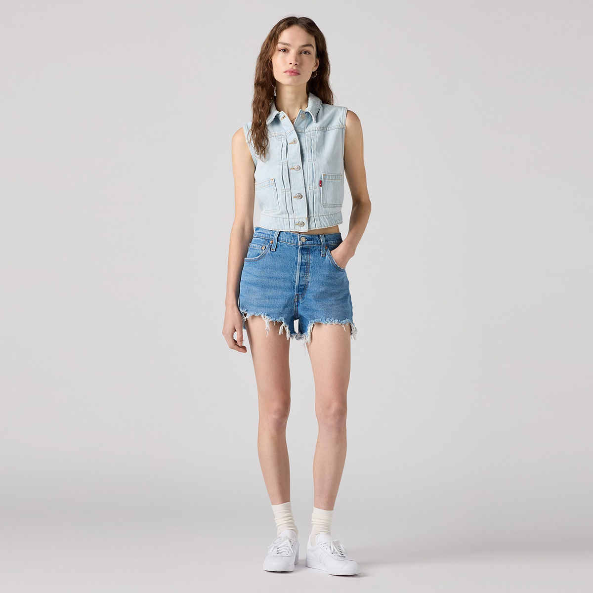 Levi's High Rise 501 Kadın Mavi Şort 56327-0251 - Sporthink