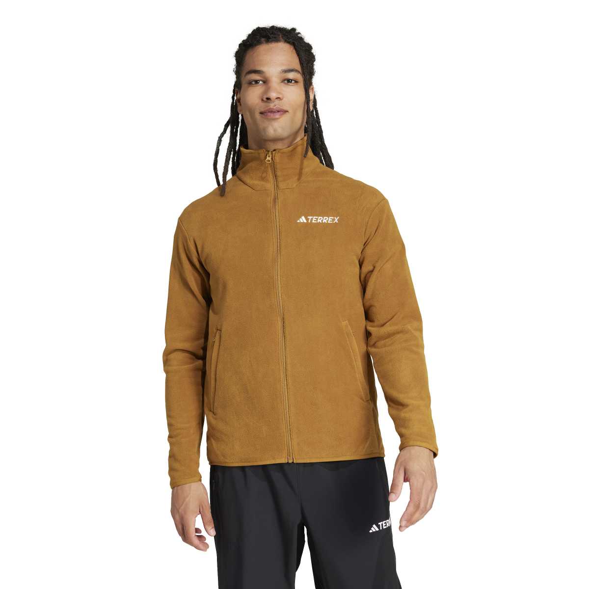 adidas Multi Essentials Half Zip Erkek Kahverengi Dik Yaka Polar adidas Multi Essentials Half Zip Erkek Kahverengi Dik Yaka Polar