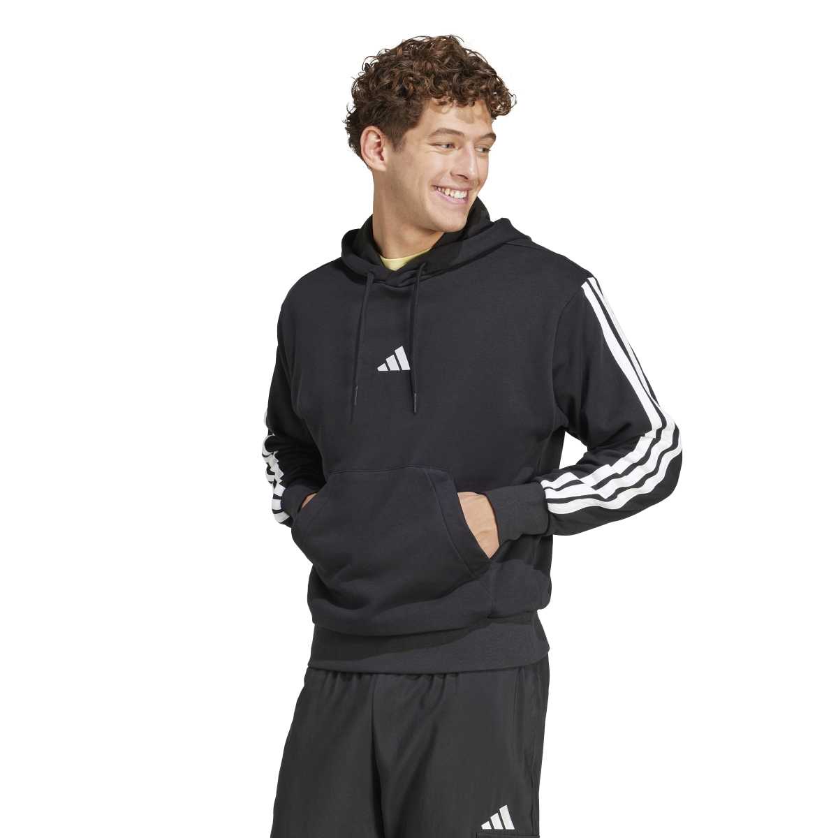 adidas 3 Stripes Ft Erkek Siyah Kapüşonlu Hoodie JD1874 - Sporthink