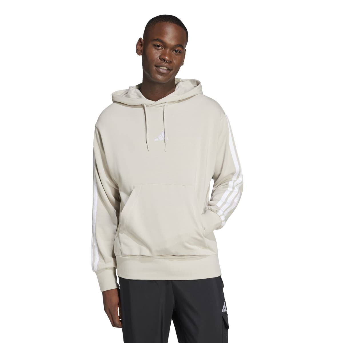 adidas 3 Stripes Ft Erkek Bej Kapüşonlu Hoodie JE6367 - Sporthink