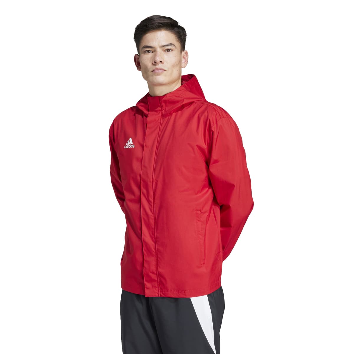 adidas Entrada 22 All Weather Erkek Kırmızı Kapüşonlu Ceket IK4009