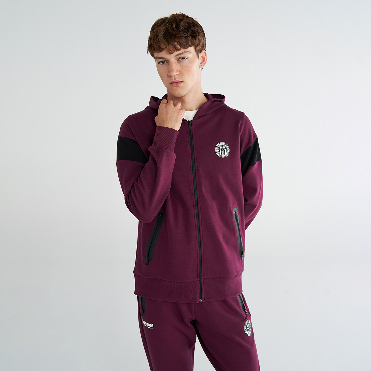 Hummel Glex Erkek Bordo Kapüşonlu Ceket 922399-3858 - Sporthink