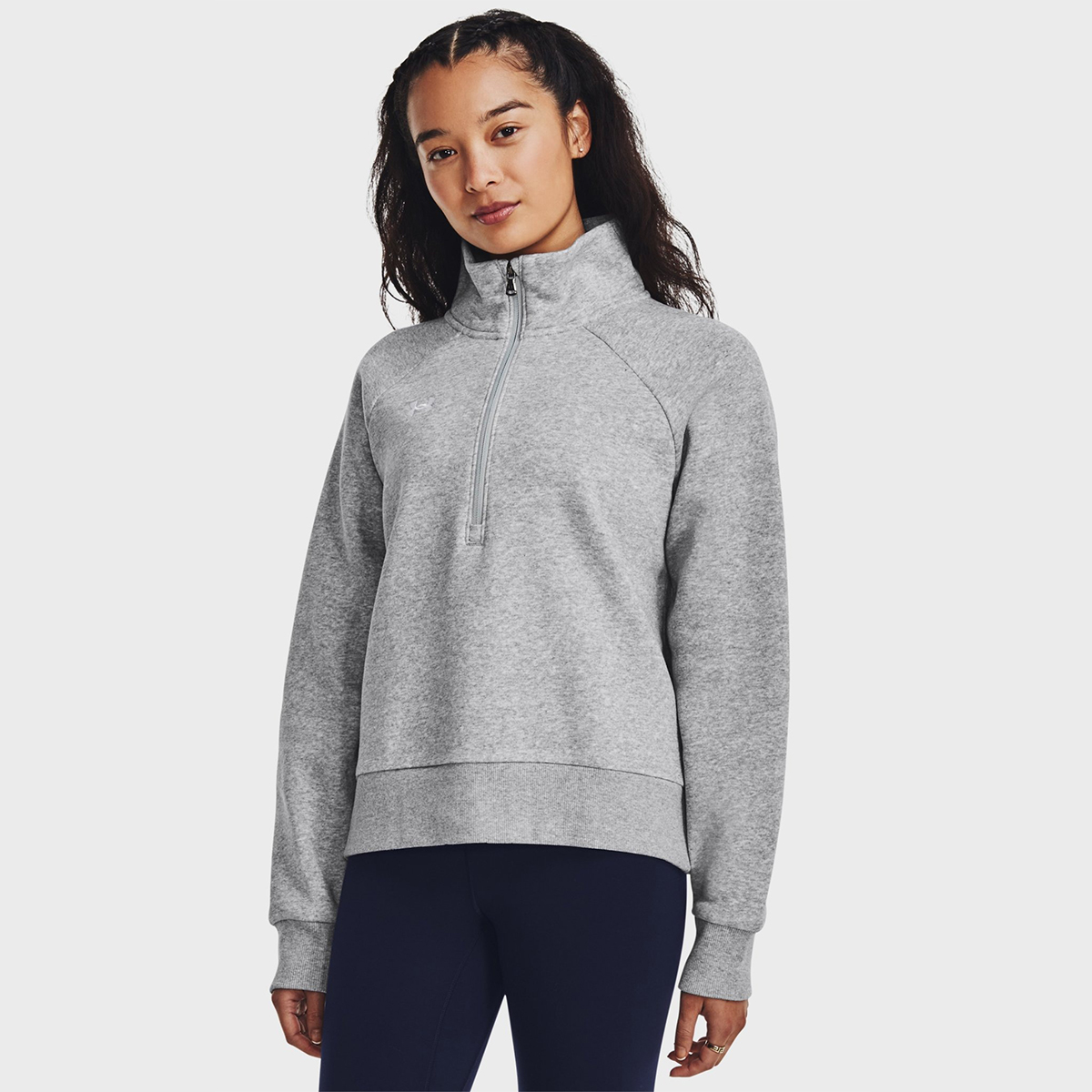 Under Armour Rival Fleece Kadın Gri Dik Yaka Sweatshirt 1379492