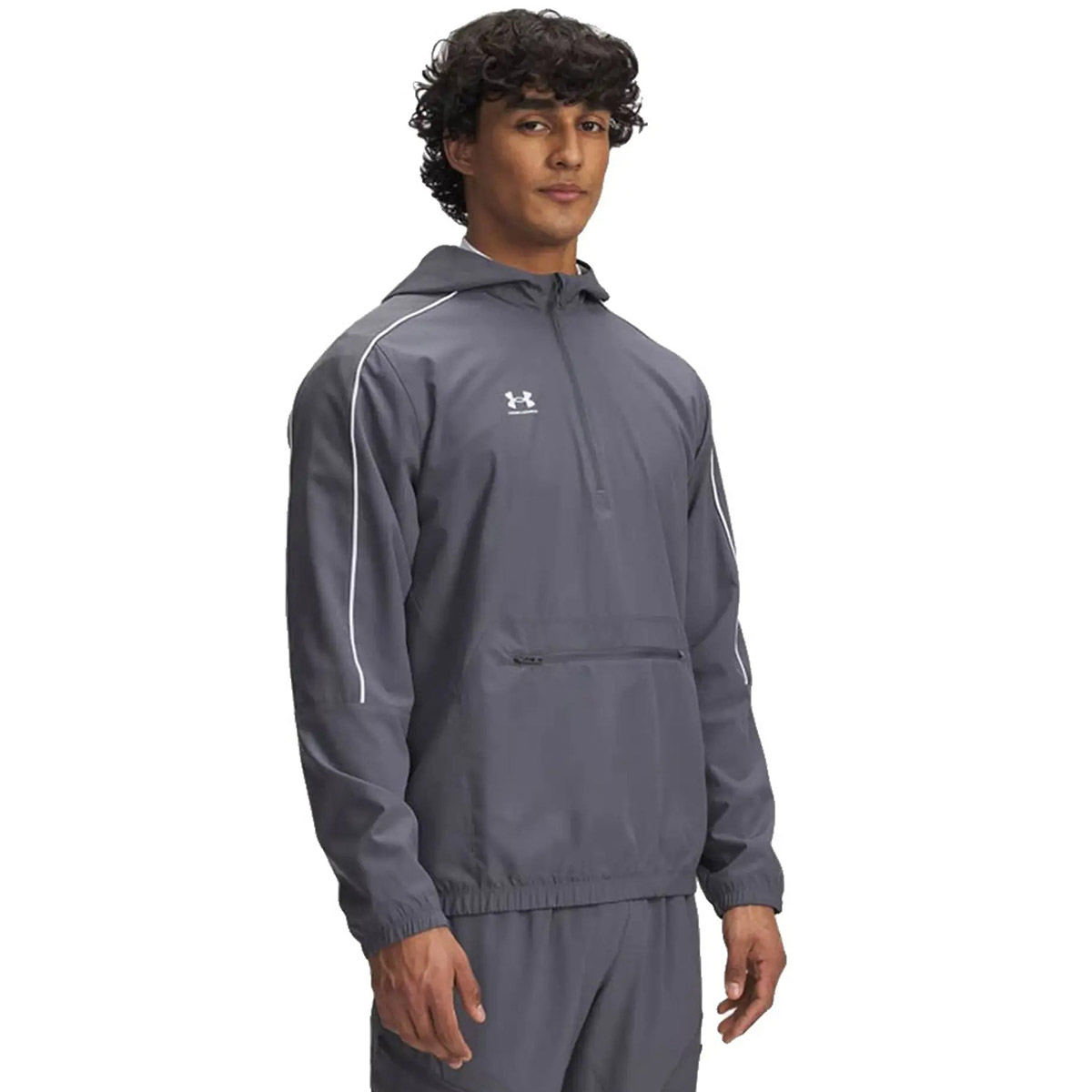 Under Armour Challenger Warmup Erkek Gri Kapüşonlu Ceket 6004045