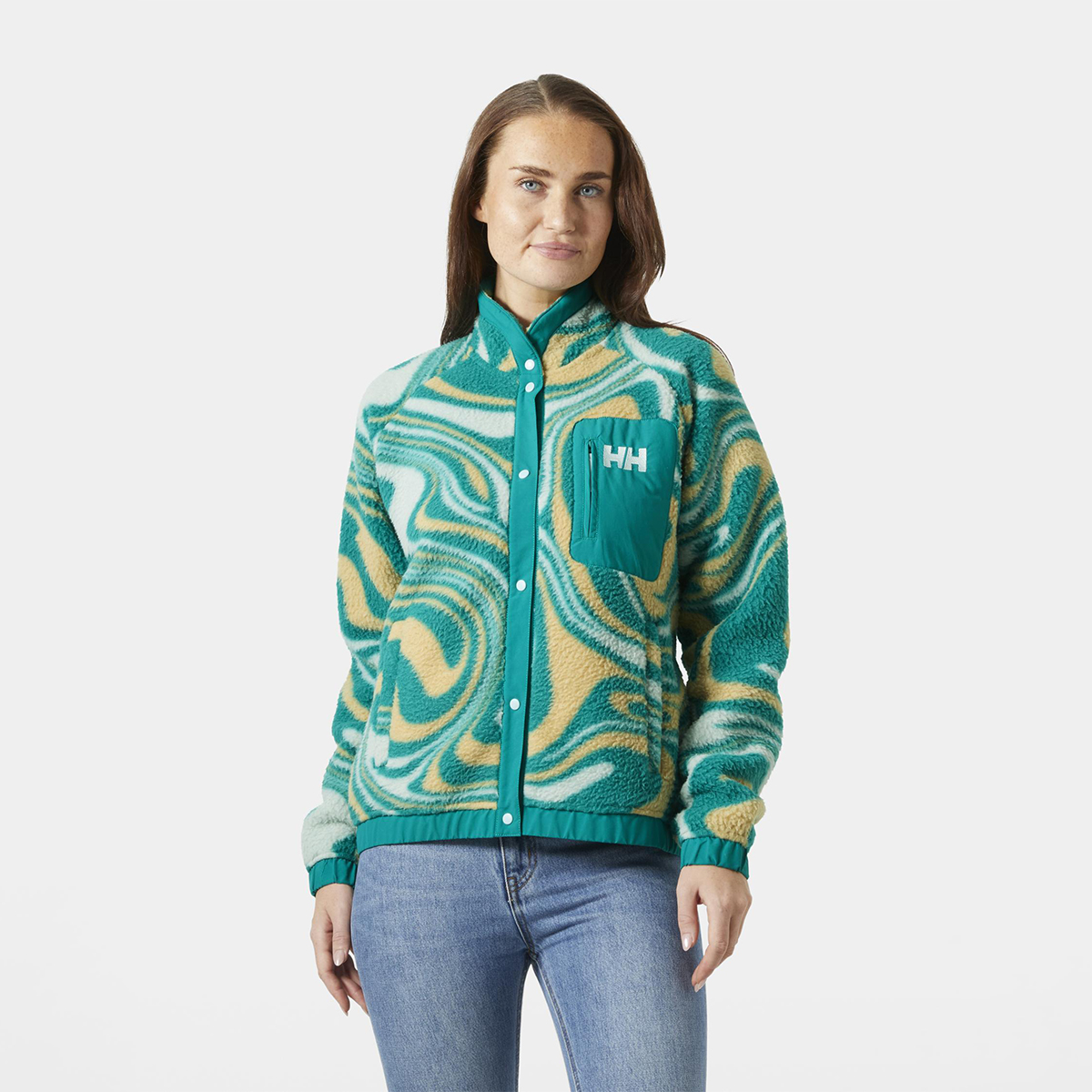 Helly Hansen Polar Imperial Printed Pile Snap Kadın Dik yaka Ceket