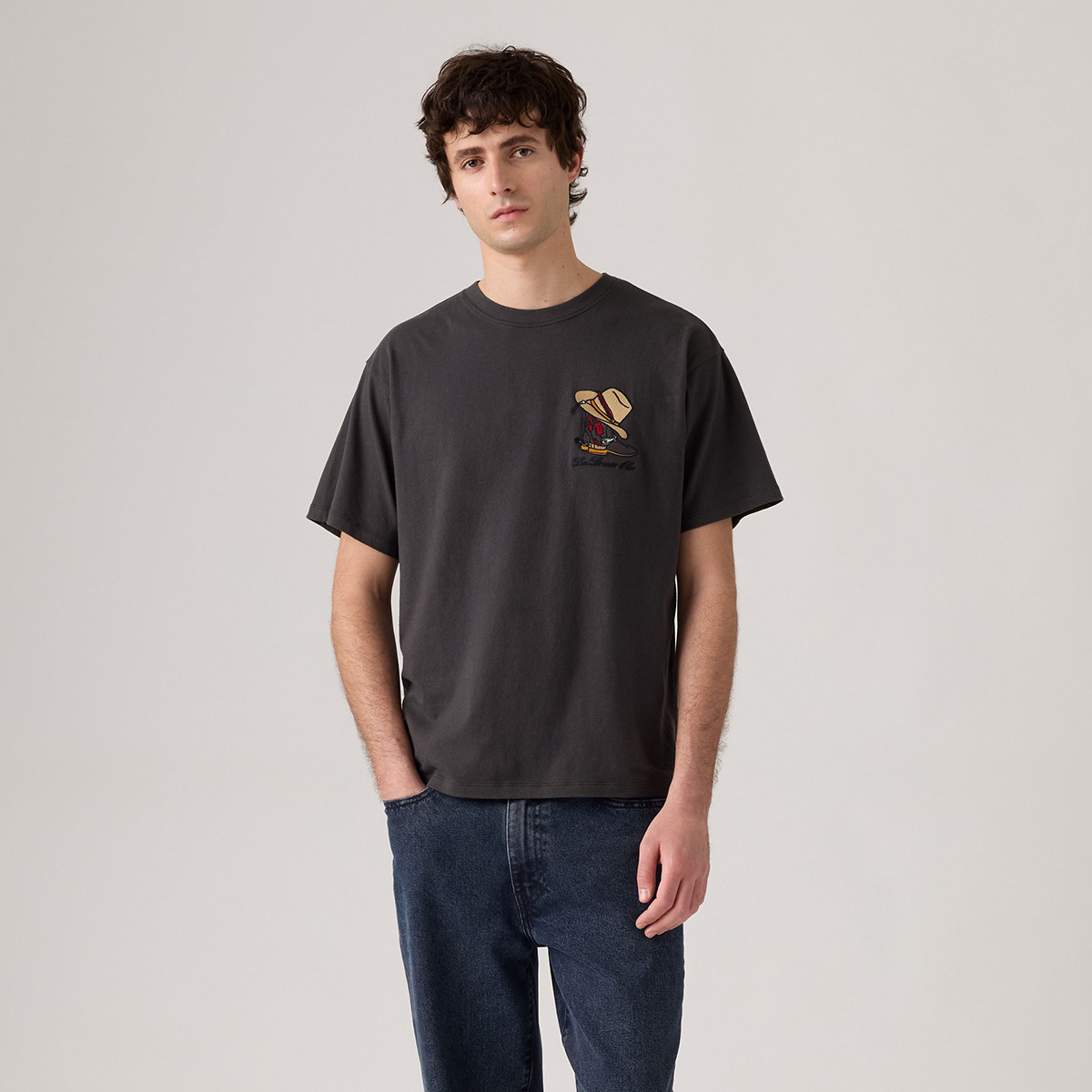 Levi's Vintage Fit Graphic Erkek Gri Yuvarlak Yaka Tişört A9440