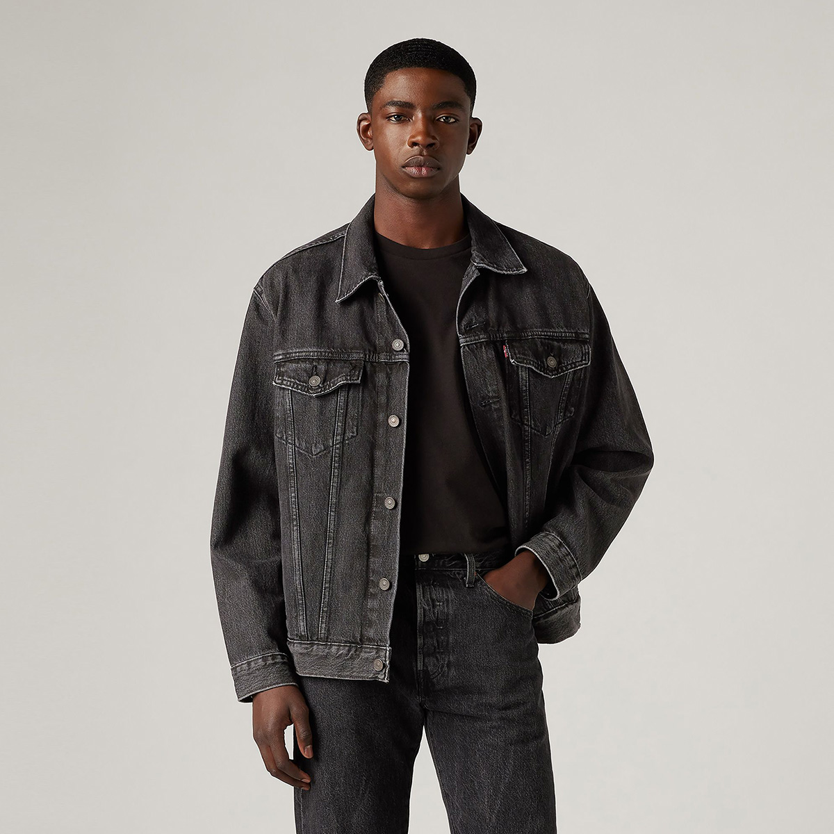 Levis The Trucker Erkek Siyah Klasik Yaka Ceket 72334-0584 - Sporthink