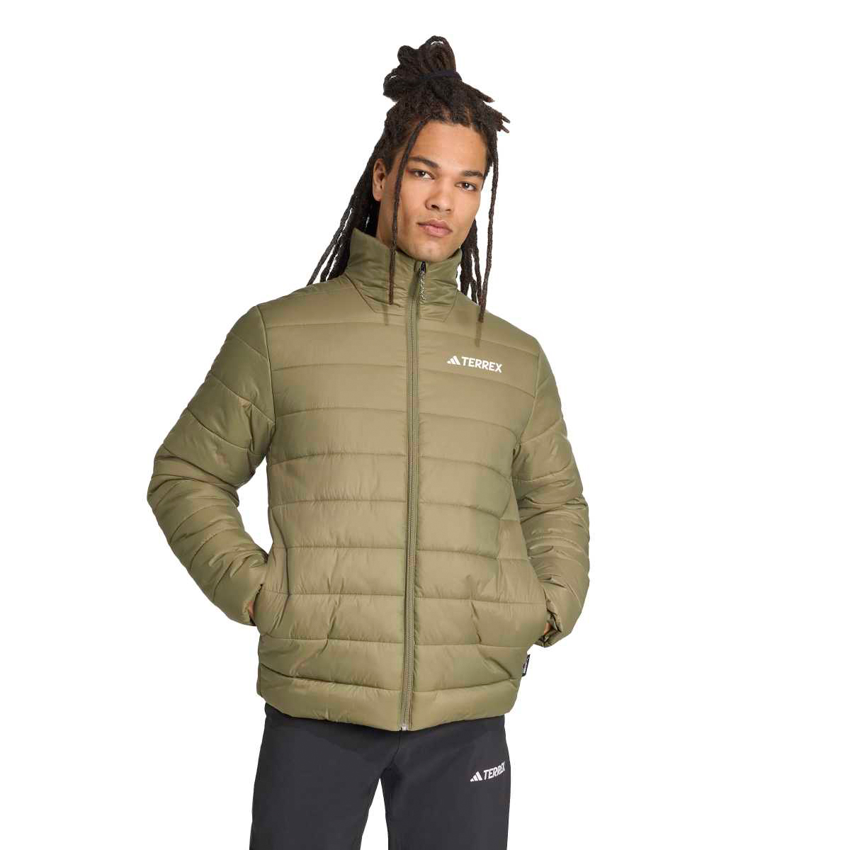 adidas Terrex Multi Essentials Insulated Erkek Haki Dik Yaka Mont