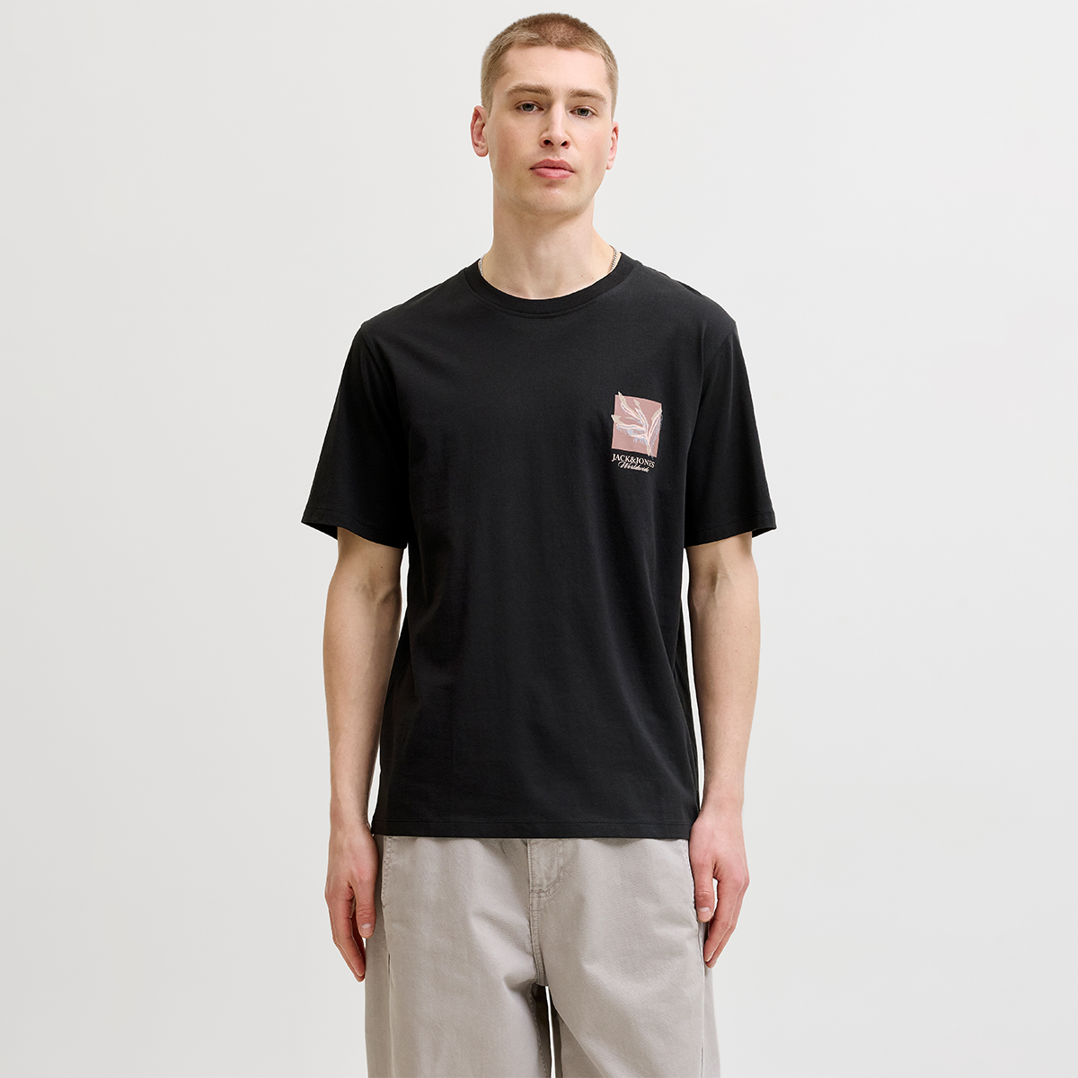 Jack&Jones Montauk Chestie Erkek Siyah Tişört 12297889-BLK - Sporthink