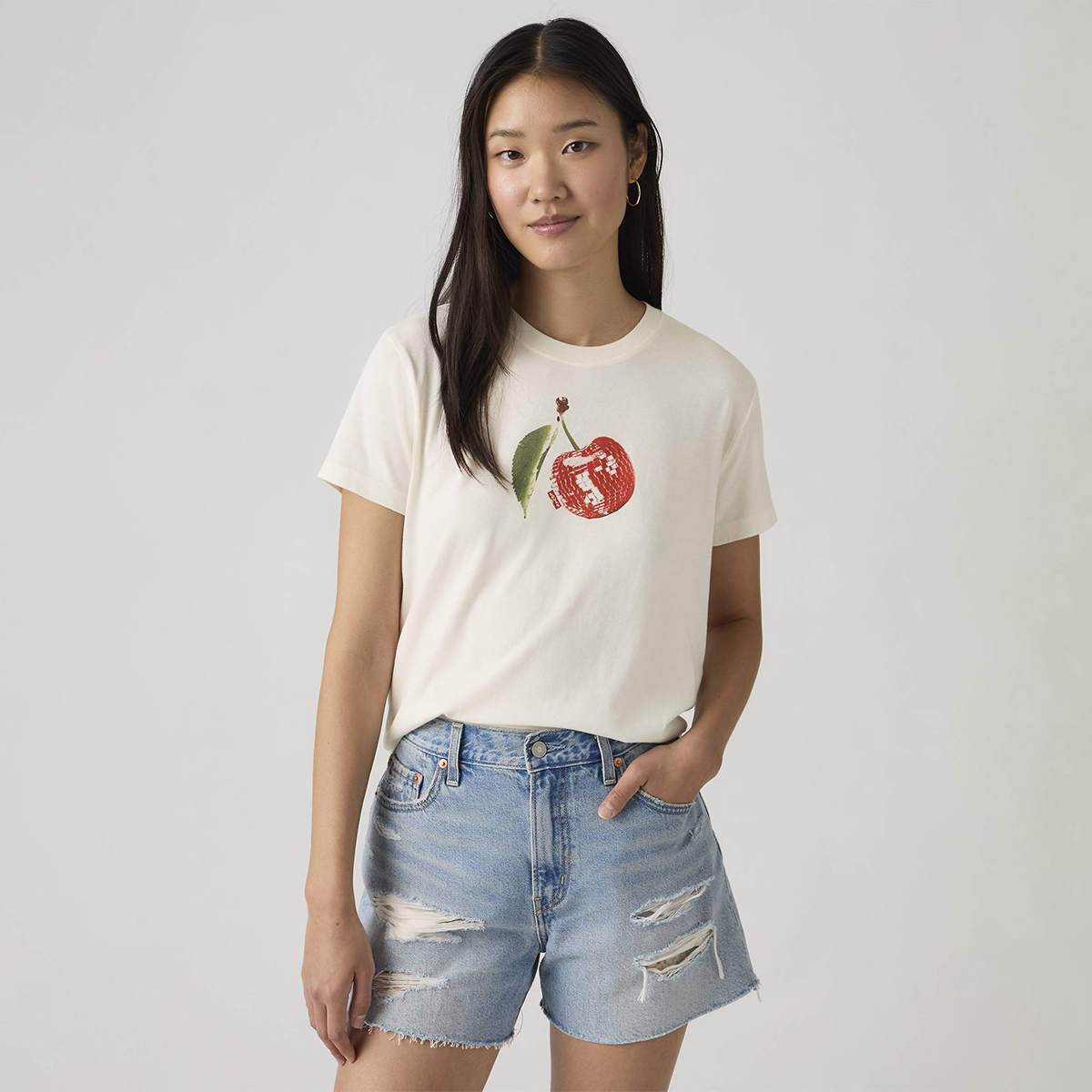 00s LOVEPSYCHEDELICO Levi's コラボ レアTシャツ Levi's Graphic Favorite Kadın Beyaz Tişört 008BX-0002 - Sporthink