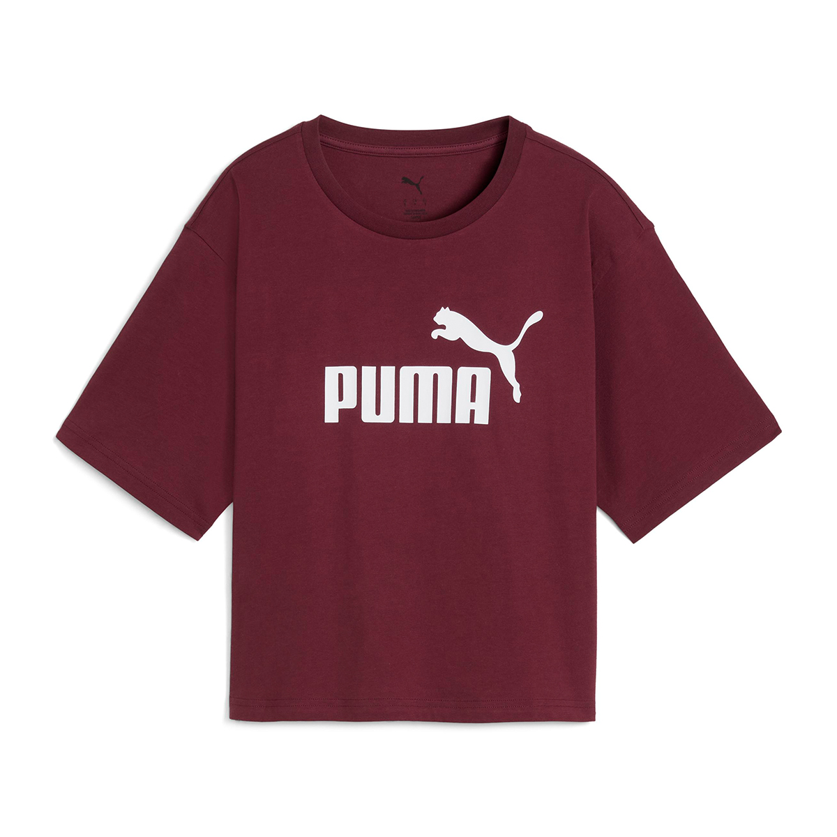 Puma Essentials Cropped No 1 Logo Kadın Bordo Tişört 68497296