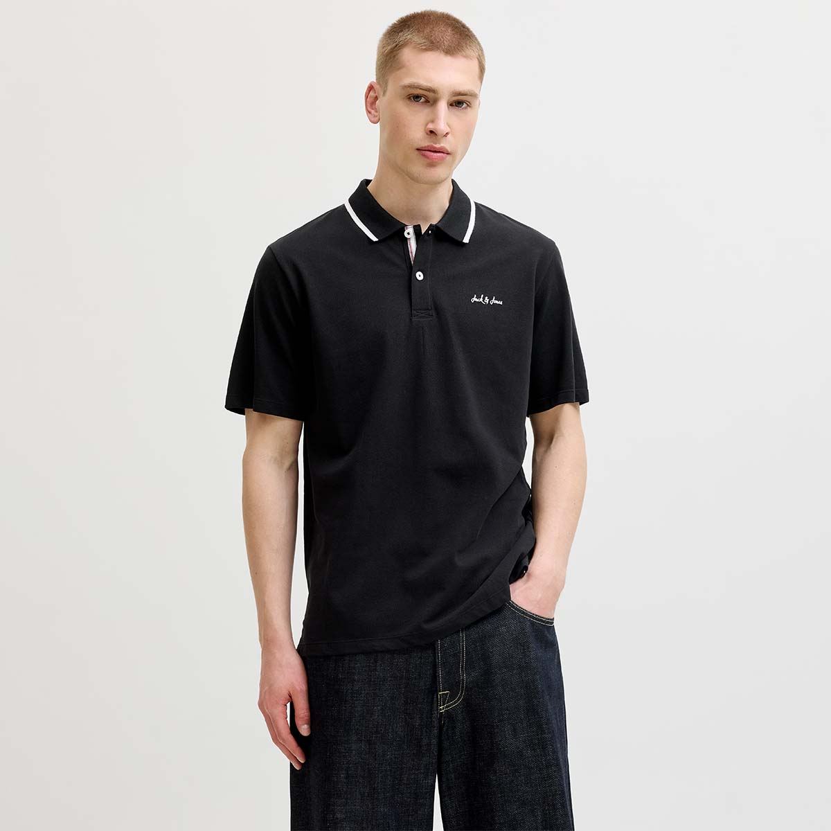 Jack&Jones Blaze Erkek Siyah Polo Yaka Tişört 12288376-BLK - Sporthink