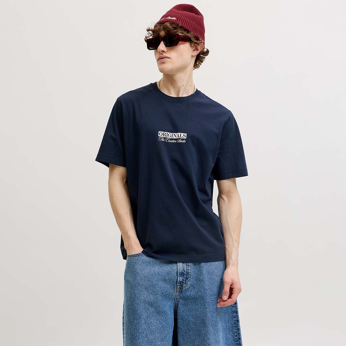 Jack&Jones Savona Box Erkek Lacivert Tişört 12310070-SKY - Sporthink